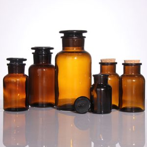 Large Amber Apothecary Bottle – Wide Mouth