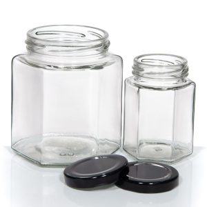 Hexagon Glass Jars – 45-730ml (Set)
