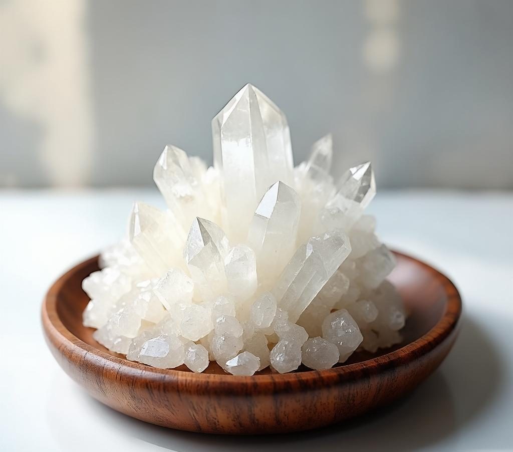 Small Crystal Cluster – Mixed Stones in Wooden Tray